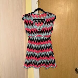 V-Neck Chevron Coverup